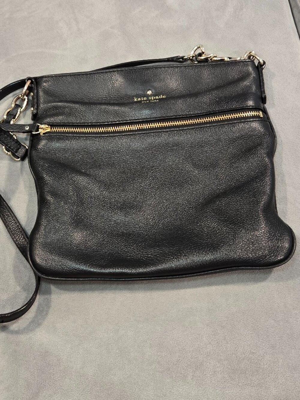 Kate Spade Black Leather Crossbody Bag – Fringe & Quilted Detail
